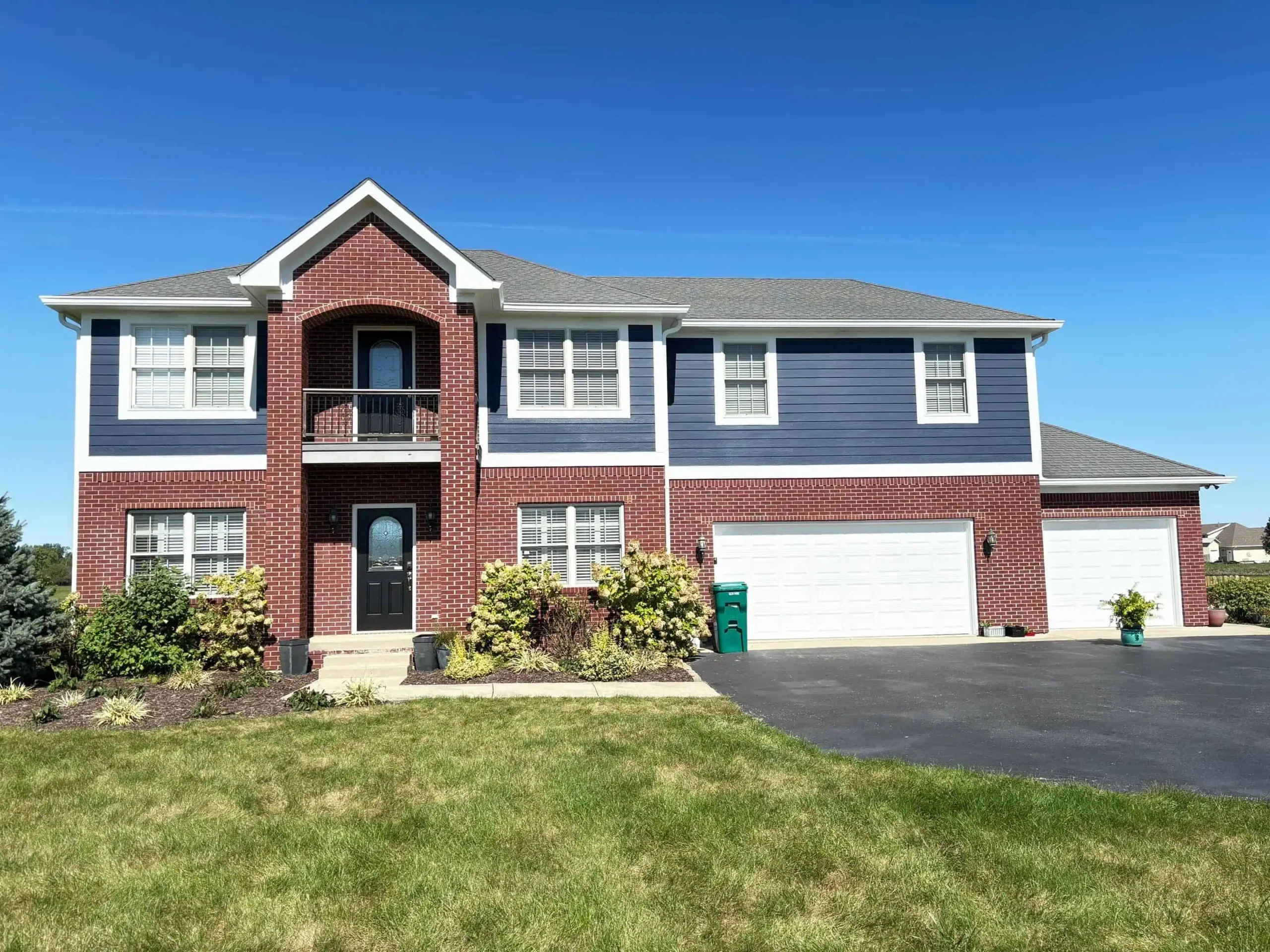 Beautiful house exterior painted by professional house painters in Indianapolis.